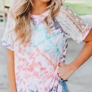 Tie Dye Lace T-Shirt